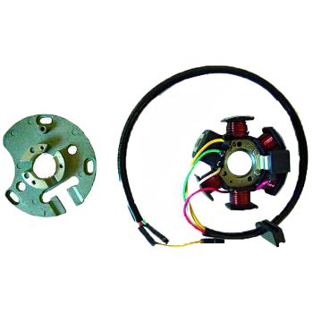STATOR KOKUSAN 6 POL 12V 85W (MOT. DERBI/PIAGGIO 6 V. MIT E-STARTER)