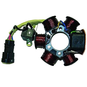 STATOR KOKUSAN 6 POLI 12V 90W (MOTOR PIAGGIO HI-PER 2 KATALYSIERT)