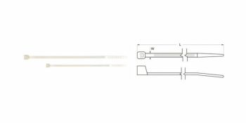 BRIDAS DE NYLON BIHR 2,5 X 100MM BLANCO REF. FABRICANTE K-100M