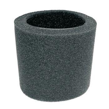 Cylindrical foam motorcycle air filter replacement part on white background