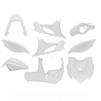 VERKLEIDUNGSSATZ FÜR: YAMAHA MACH G / JOG RR WEISS (9 TEILE)