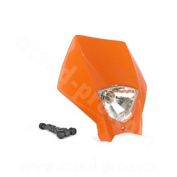 MASKE MIT ORANGENEM SCHEINWERFER