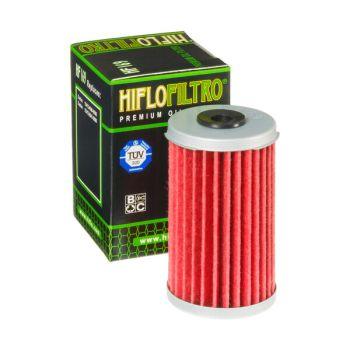 Hiflofiltro motorcycle oil filter with box, premium moto replacement part from BoxToBox