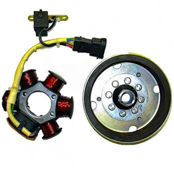 VOLANTE MAGNÉTICO 6 POLOS 12V 90W (MOTOR PIAGGIO 50 2T ＂HI-PER 2＂ CATALIZADO)