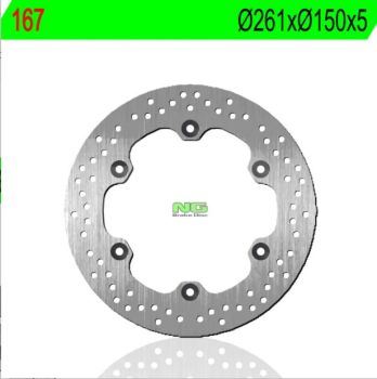 DISCO DE FRENO NG - REF: 167 - DIAMETRO 261 Ø - 150 Ø X5