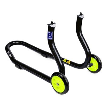 CABALLETE DELANTERO BIHR PARA HORQUILLAS PERFORADAS. COLOR NEGRO Y RUEDAS AMARILLAS. REF. FABRICANTE PT89919