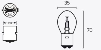 SCHACHTEL MIT 10 BILUX LAMPEN 12V35/35W HERSTELLER-REF. 14671