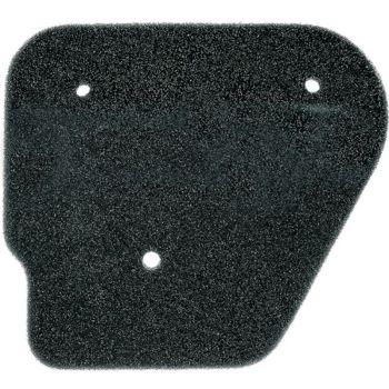 Rectangular black motorcycle foam air filter with three mounting holes, BoxToBox recambios