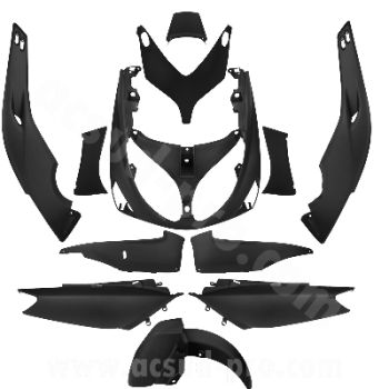 VERKLEIDUNGSKIT FÜR YAMAHA TMAX 500CC 2001-07 MATTSCHWARZ 12 TEILE ORIGINALARTIKEL
