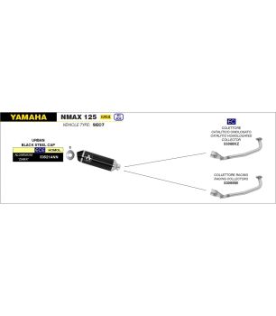 AROMATISCHER PFEIL STÄDTISCH ALUMINIUM DUNKEL YAMAHA NMAX 155 17 HOMOLOGIERT