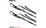 RFX Race Series 1.0 Spanngurte Grau / Schwarz mit Schlaufe und Karabinerhaken