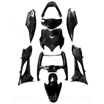 VERKLEIDUNGSSATZ MBK MACH G YAMAHA JOG SCHWARZ 9-TEILIG