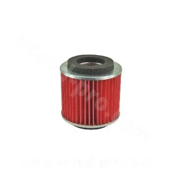 Red motorcycle oil filter replacement part on white background, BoxToBox recambios de motos