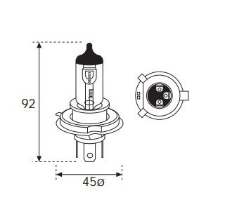 H4 12V 60/55W P43T LARGA DURACION