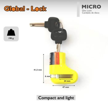 GLD05 ANTIRROBO DISCO GLOBALLOCK MICRO 5 MM LLAVE DISCOS ANTIRROBO DE DISCO