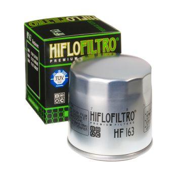Hiflofiltro HF163 motorcycle oil filter with branded box, motorcycle parts at BoxToBox
