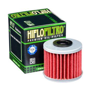 Hiflofiltro HF117 premium oil filter for motorcycle with box, moto spare part at BoxToBox