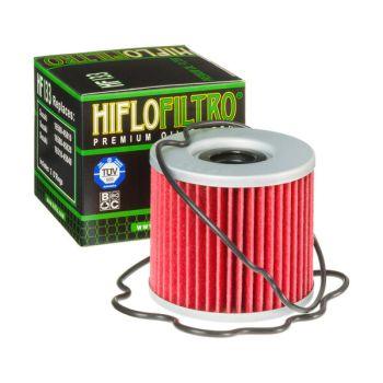 Hiflofiltro HF133 red motorcycle oil filter with gasket and box, moto spare part BoxToBox
