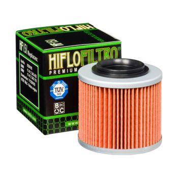 Hiflofiltro HF151 premium motorcycle oil filter with retail box, BoxToBox moto parts