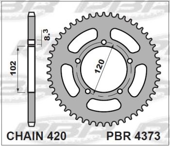 CORONA PBR 48 DIENTES APRILIA RS 50 99>05 TUONO 50cc