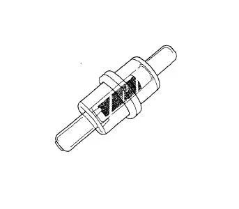 Motorcycle inline fuel filter drawing, spare part for BoxToBox recambios de motos